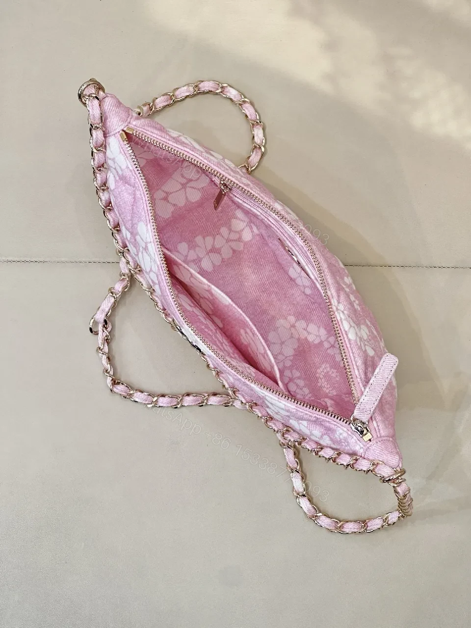 View 9 of Pastel Pink Quilted Shoulder Bag with Chain
