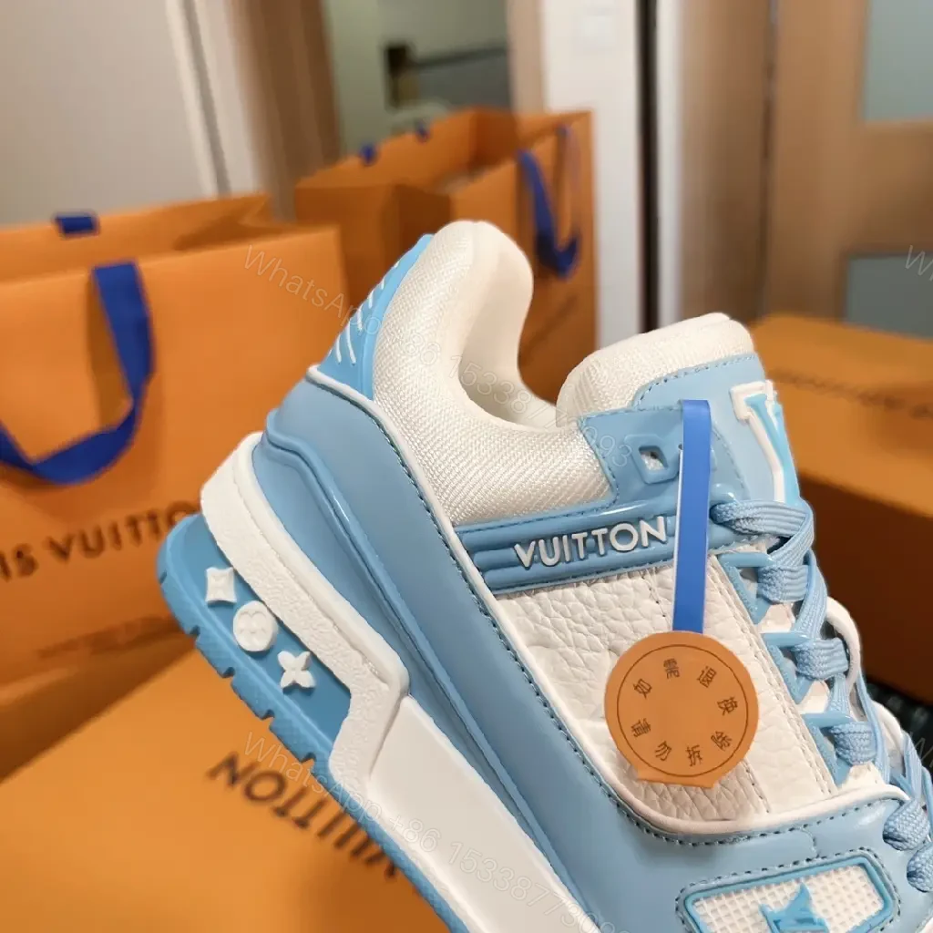 View 3 of Blue-Cloud Suede Leather Luxe Sneaker with Comfort