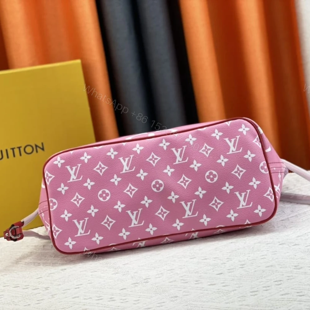 View 6 of Louis Vuitton Neverfull MM Monogram Escale Pink Red Purple 31Cm