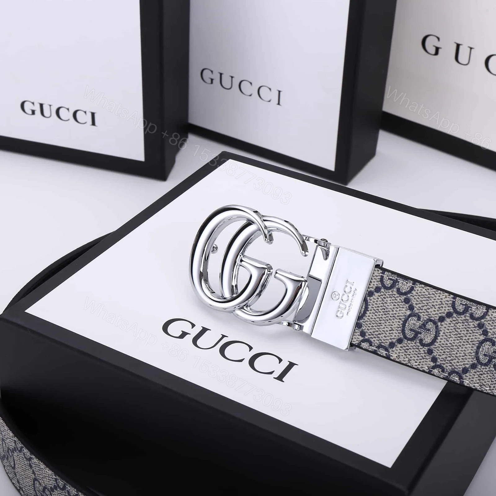 View 3 of GUCCI GG MARMONT REVERSIBLE BELT BEIGE 627055 92TIN 4075