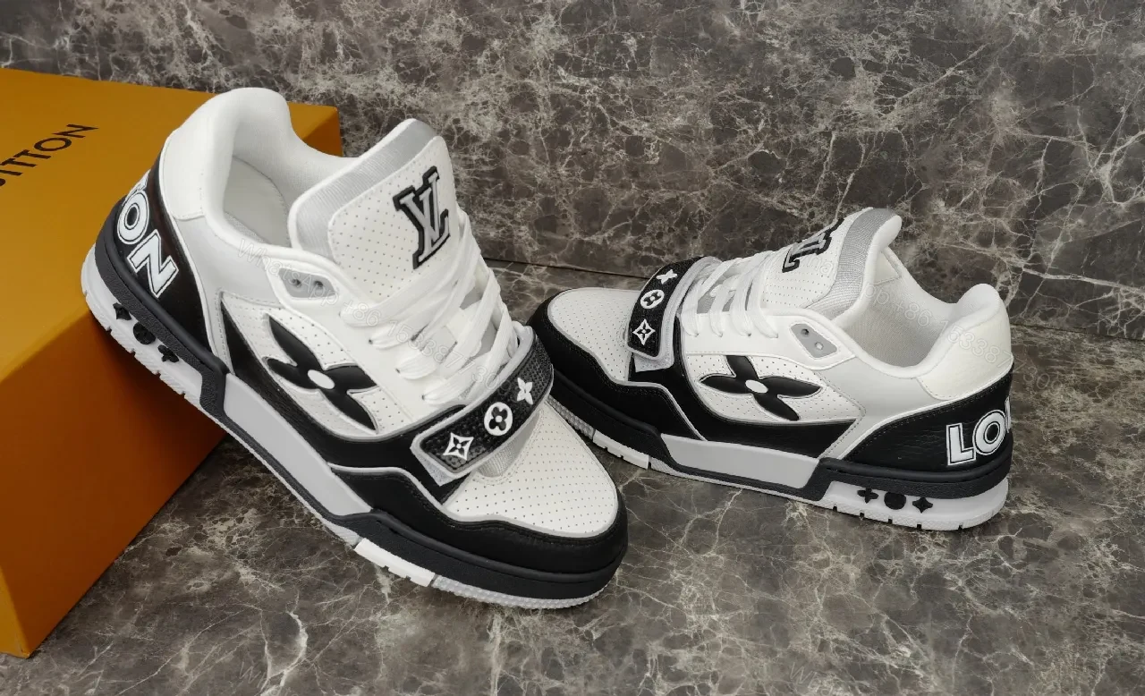 View 9 of Chunky White & Black Leather High-Tops — Luxury Comfort Sneakers