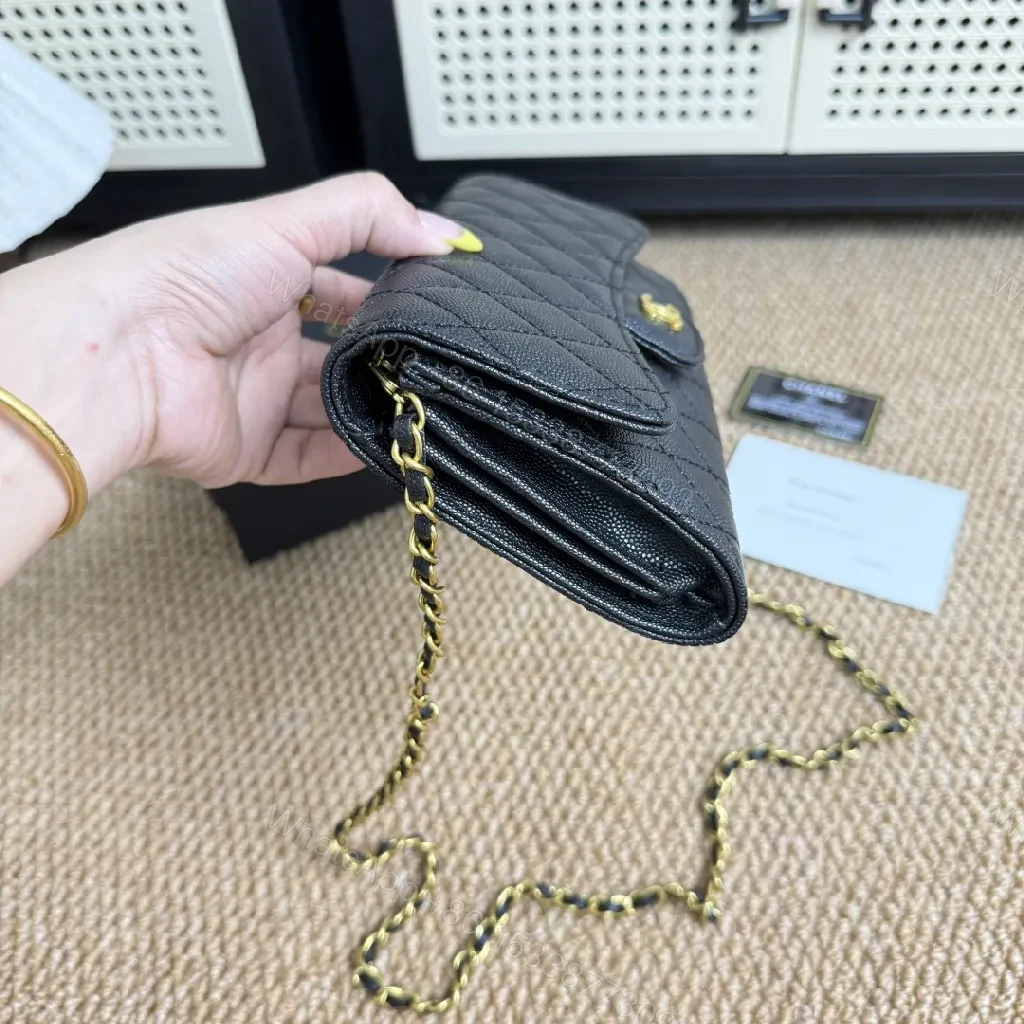 View 8 of Quilted Leather Wallet on Chain — Luxe Everyday Chic