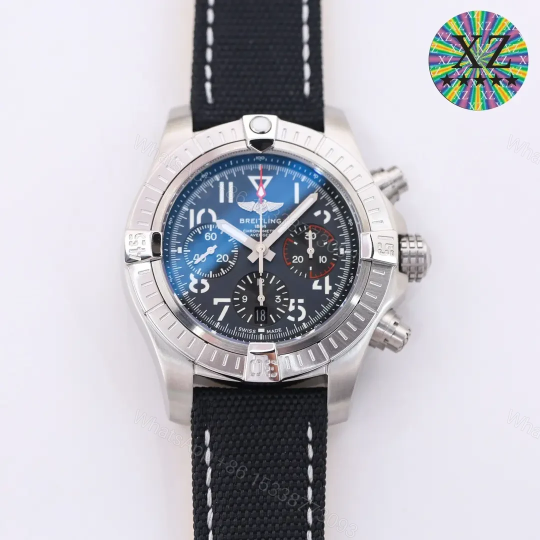 View 8 of JF Factory Breitling Avenger B01 Chronograph 45mm Stainless Steel Watch – Blue Dial, Blue Strap