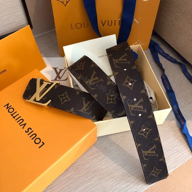 Iconic Monogram Belt: LV Gold Buckle, Coated Canvas — view 1