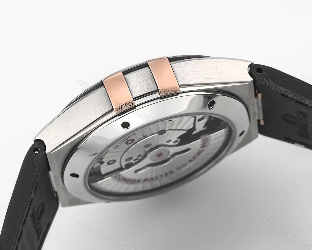 View 7 of Omega Constellation Meteorite Series 5th Generation 41MM Watch Silver Dial Black Ceramic Bezel Rose Gold Accents