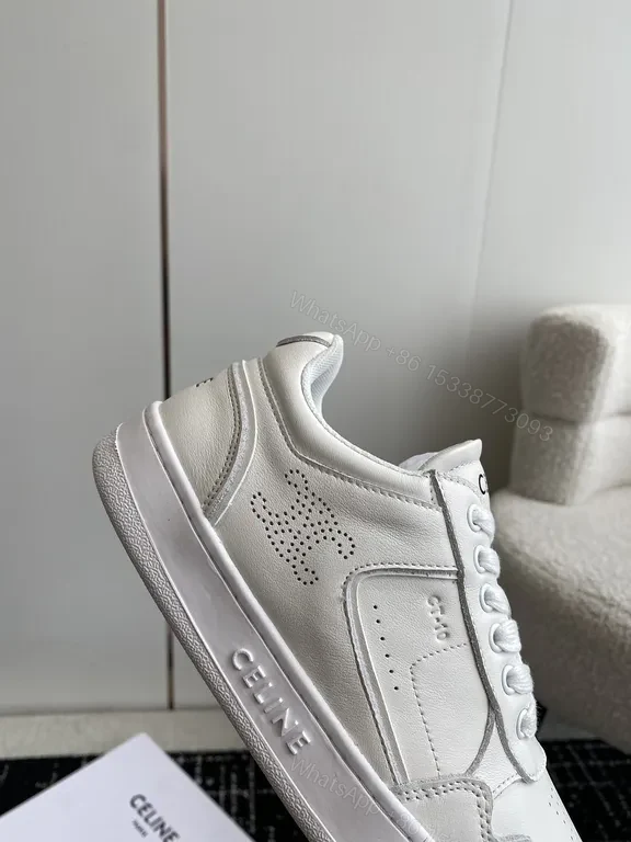 View 8 of Minimalist Luxury White Leather Sneakers - CELINE-Inspired, Comfortable, Timeless