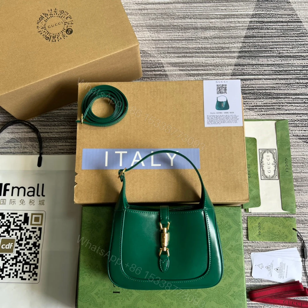 GG JACKIE MINI 19 SHOULDER BAG IN GREEN FOREST CALFSKIN — view 1