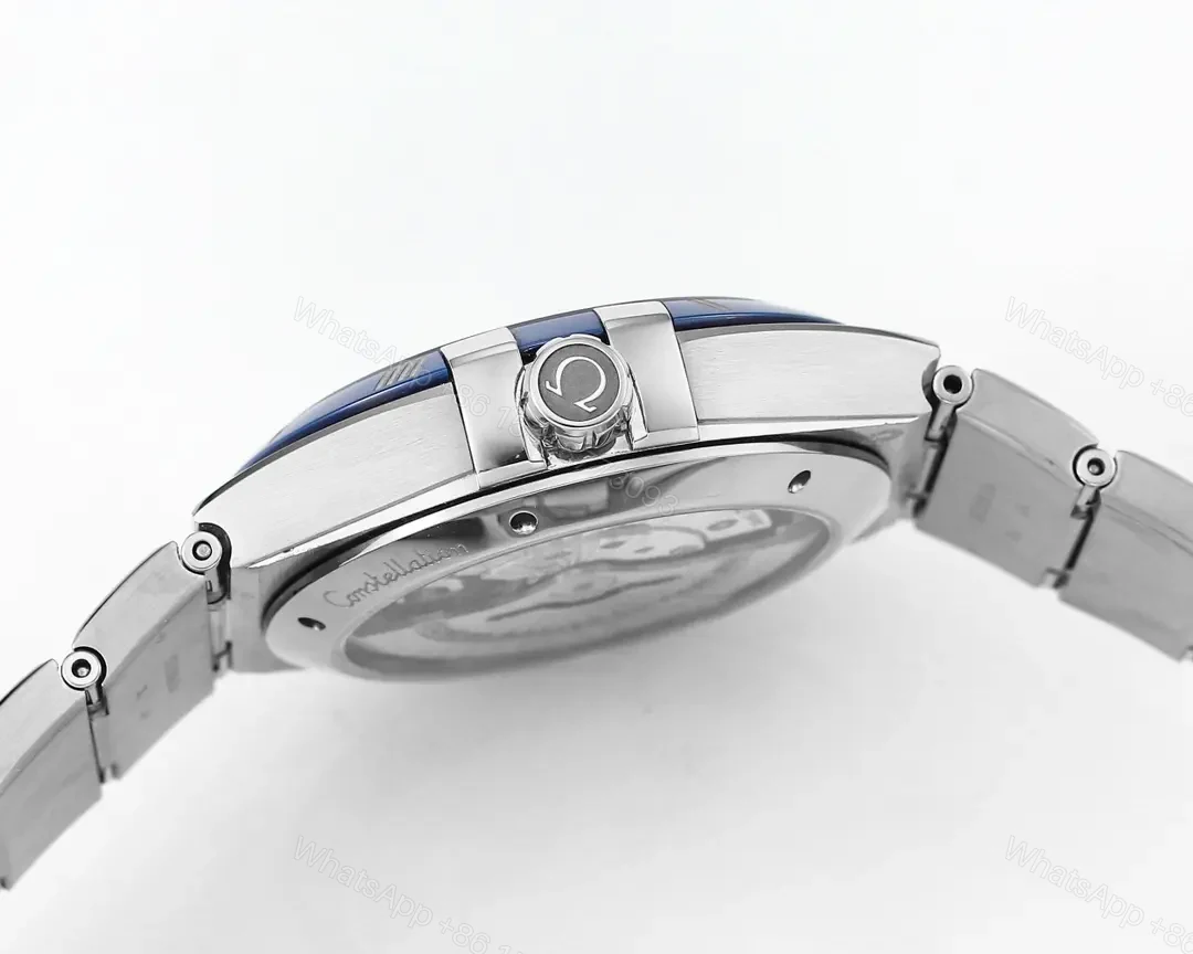 View 6 of Omega Constellation 5th Generation Star Series Ceramic Bezel Watch Blue Dial 41MM Stainless Steel Case 8900/8901 Co-Axial Movement