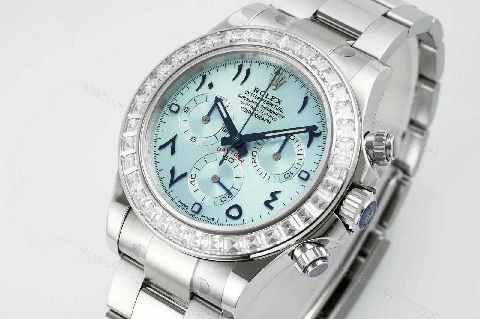 View 2 of Rolex Daytona 116506 Ice Blue Dial Diamond Bezel Platinum Watch RLX-DAY-116506-40-ICE-DIA
