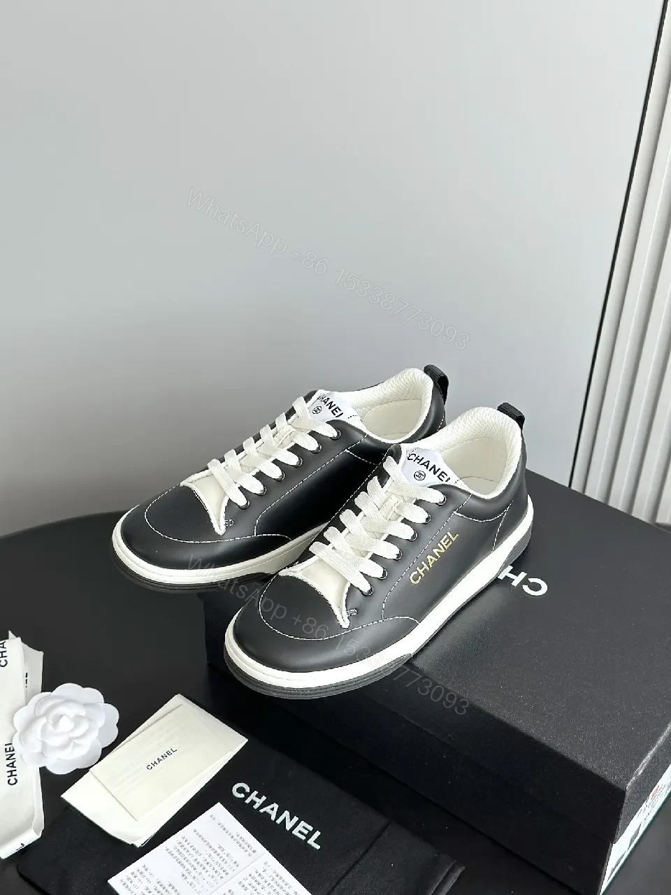 Black Leather Sneakers - Minimalist Luxury, Everyday Comfort — view 1