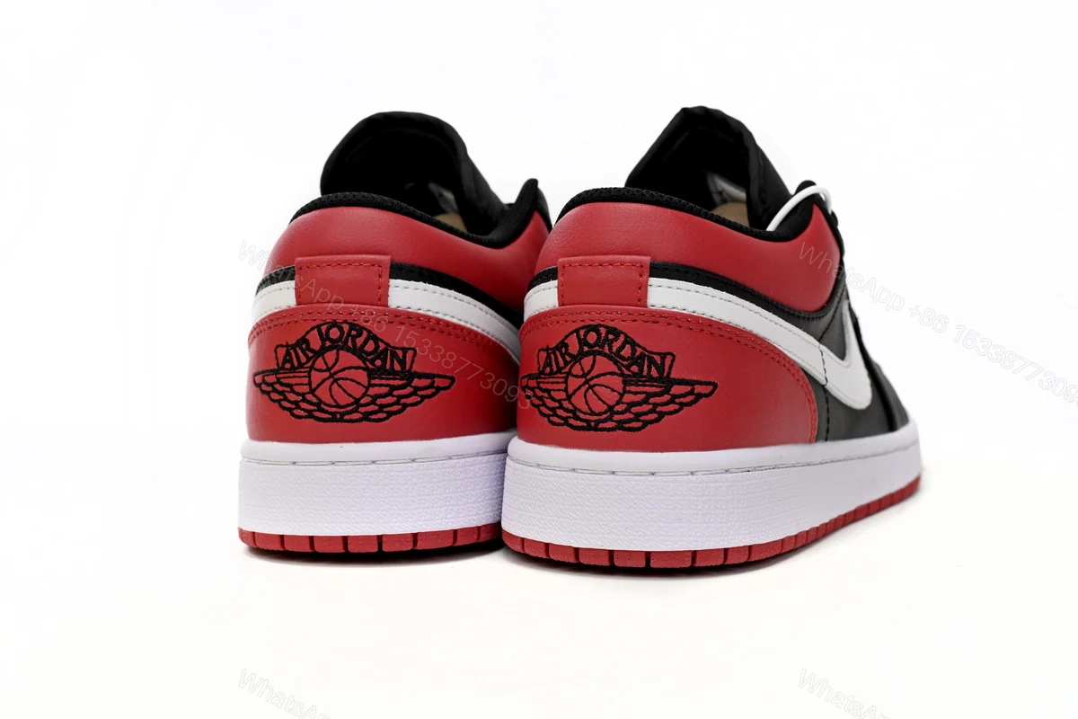View 8 of Air Jordan 1 Low Retro Black Red 553558-066