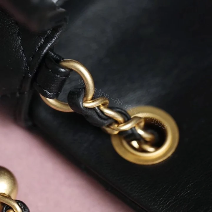 View 12 of 高仿Chanel小金球口蓋包Mini黑金免檢版