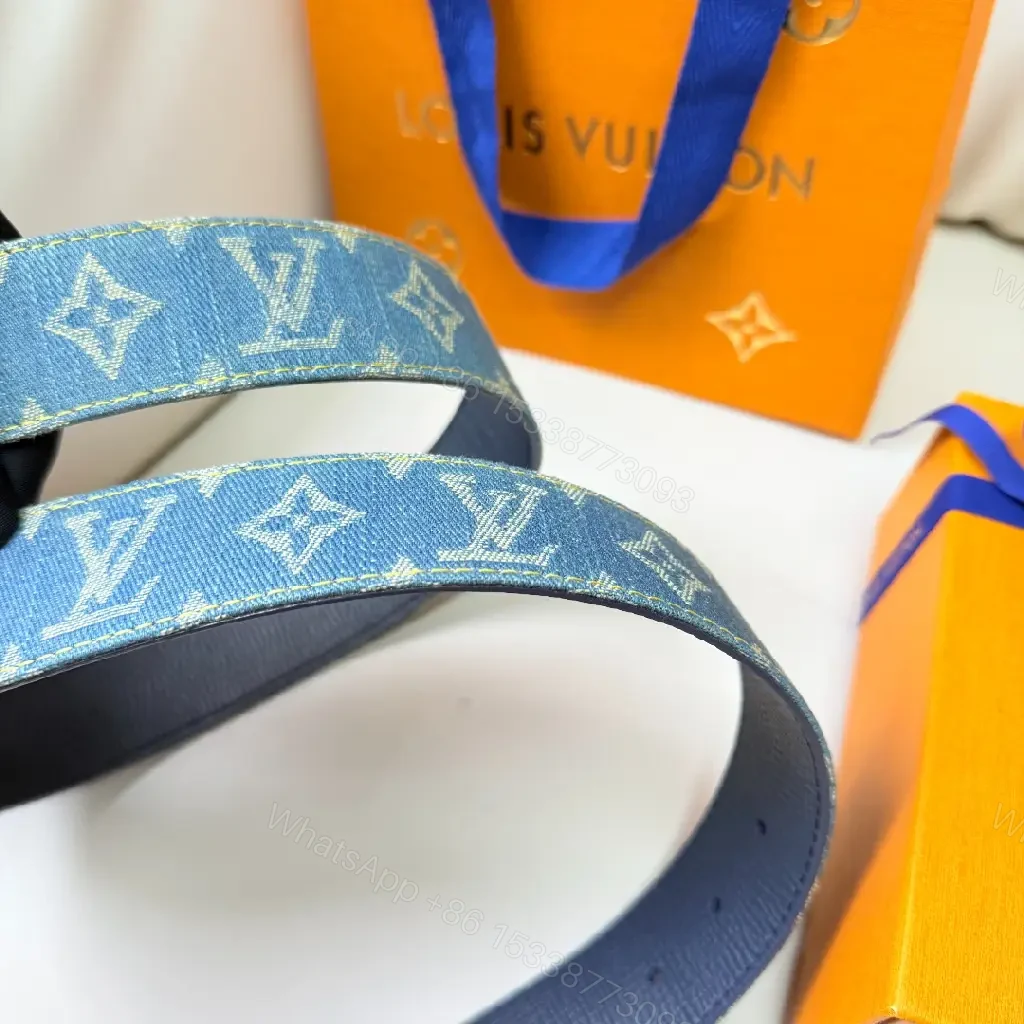 View 6 of Denim-Effect LV Belt: Monogram, Signature Hardware, Luxe Style