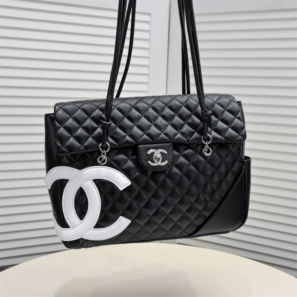 View 3 of CHANEL Black Lambskin Cambon Handbag