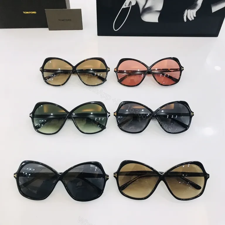 View 8 of Oversized Black Acetate Sunglasses with Gold-Tone Accents - Tom Ford