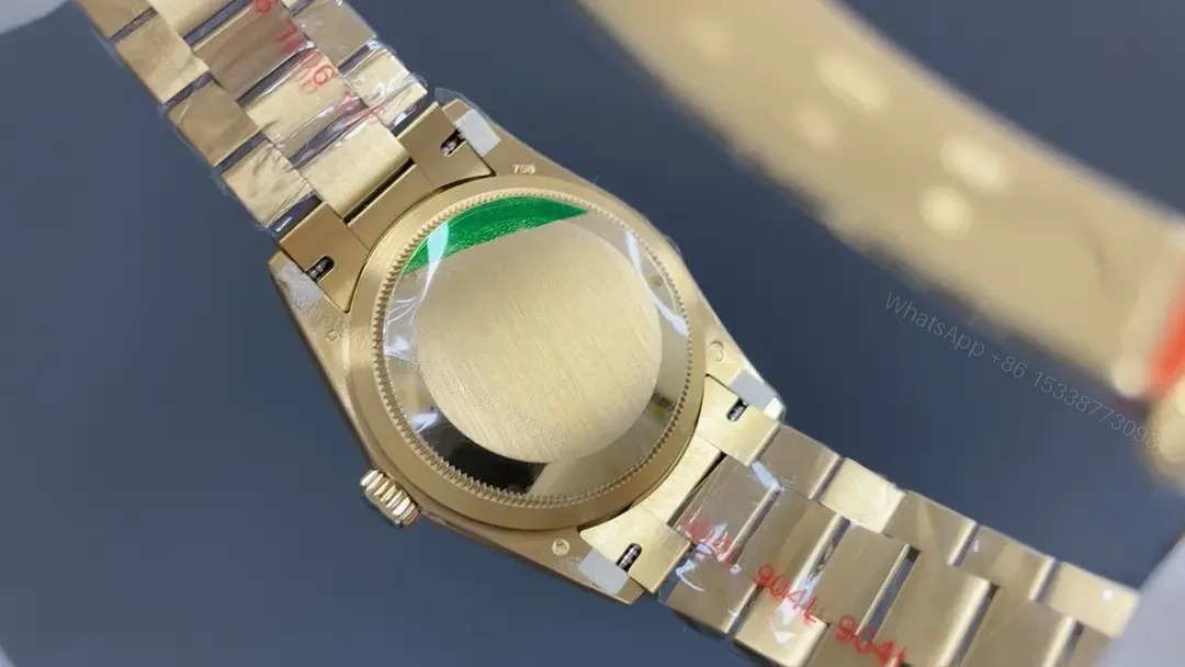 View 6 of Rolex Day-Date 36 Yellow Gold Fluted Oyster Black Diamonds Rubies 118238-0396