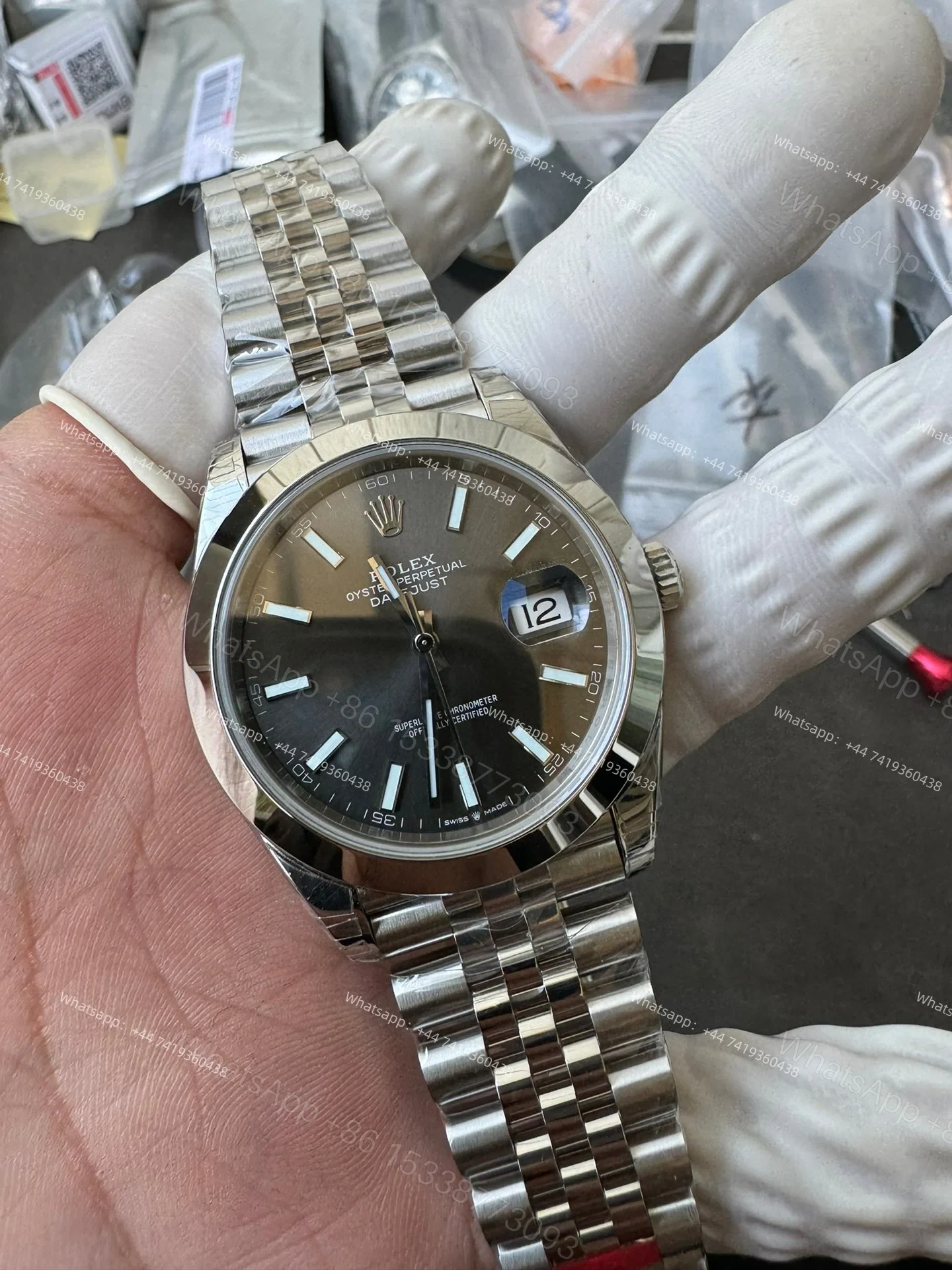 View 5 of Rolex Datejust M126300-0008 1:1 Replica Gray Dial Jubilee 41MM 3235 Movement Super Clone Watch