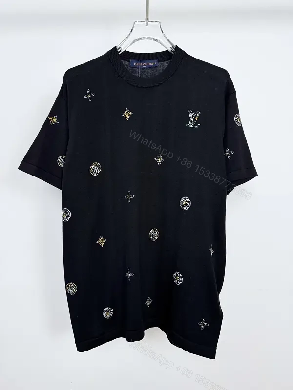 Black Knit + Luxe Embellished + Modern Short-Sleeve + Signature Motifs + Knit Top — view 1