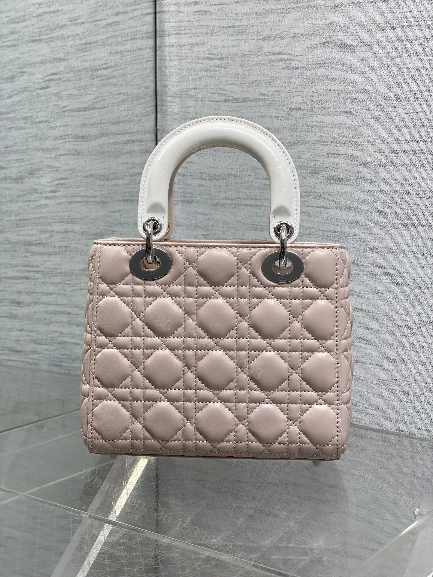 View 3 of Dior Small Lady Dior Bag in Two-Tone Soupir Pink