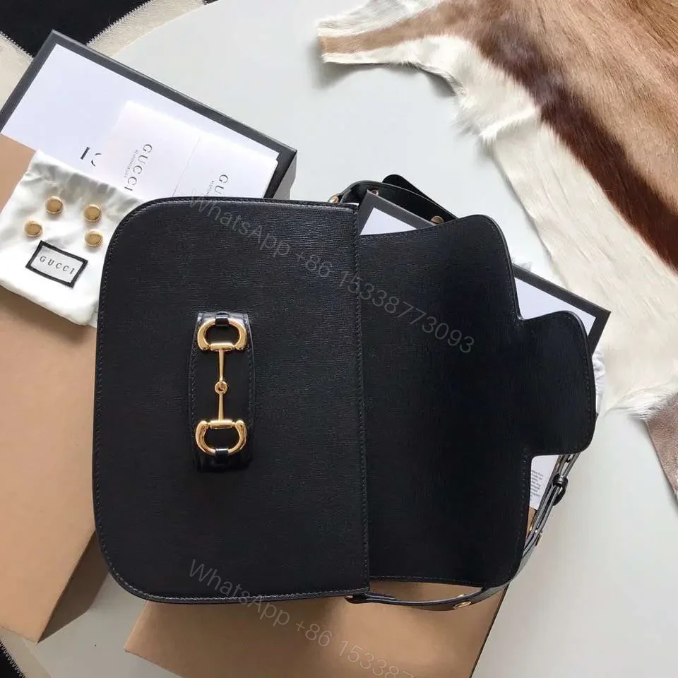 View 4 of Gucci 1955 Horsebit Like Auth Handbag Black Smooth Leather 25cm