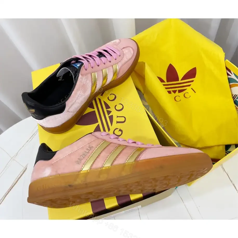 View 5 of GUCCI X ADIDAS GAZELLE SNEAKERS IN PINK VELVET – GC184