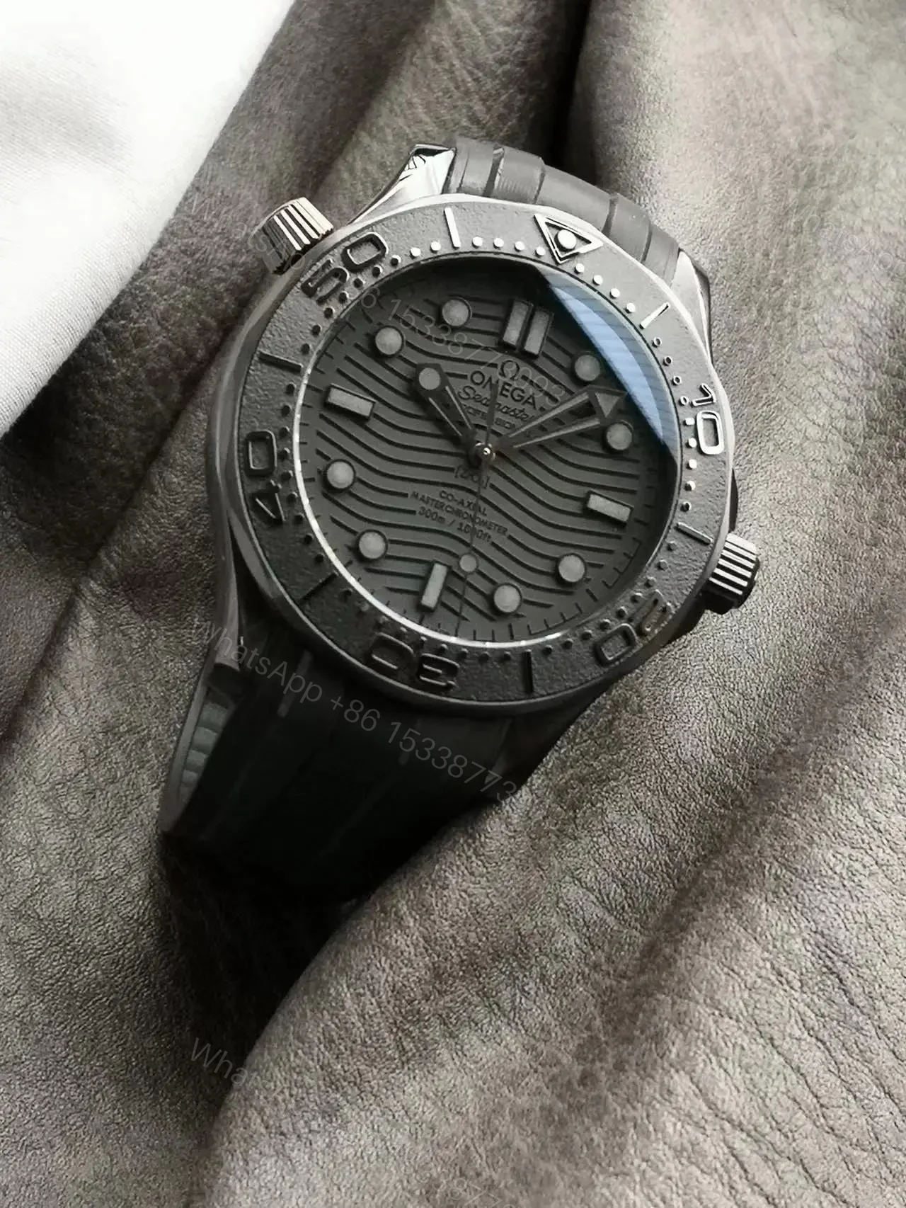 View 3 of Replica Omega Seamaster 300M “Black Black” Ceramic Case Super Clone Replica