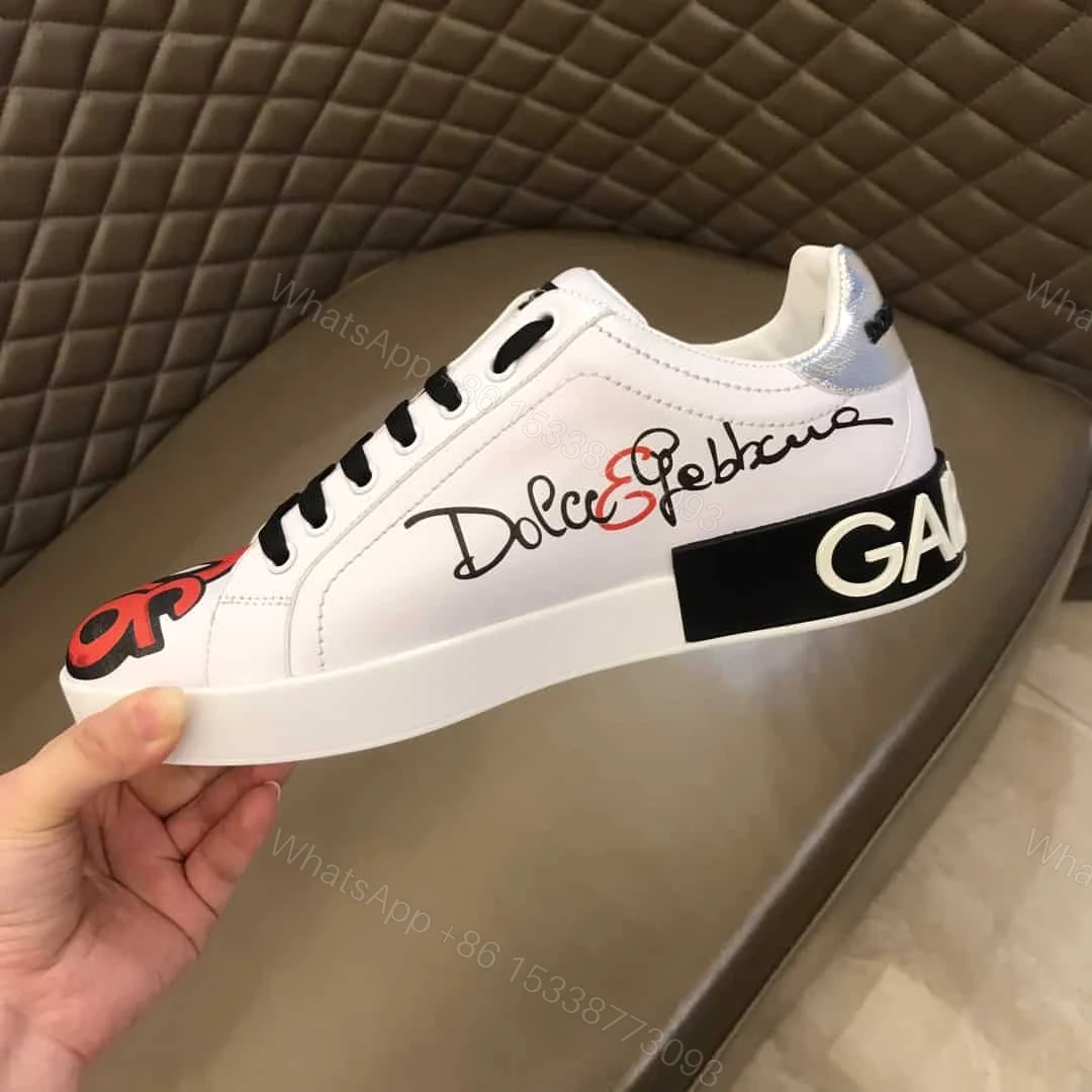View 8 of DOLCE & GABBANA CALFSKIN PORTOFINO SNEAKERS WITH PATCHES OF THE DESIGNERS – DG02