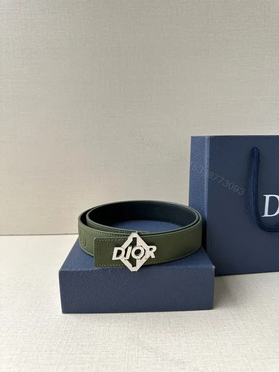 Olive/Black Full-Grain Leather Belt: Minimalist Hardware Shine — view 1