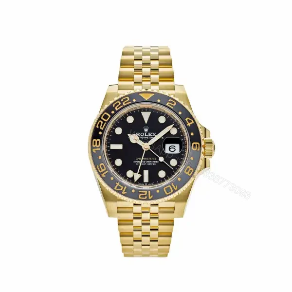 Rolex GMT-Master II 116718LN Super Clone : Yellow Gold Black Dial 40mm — view 1