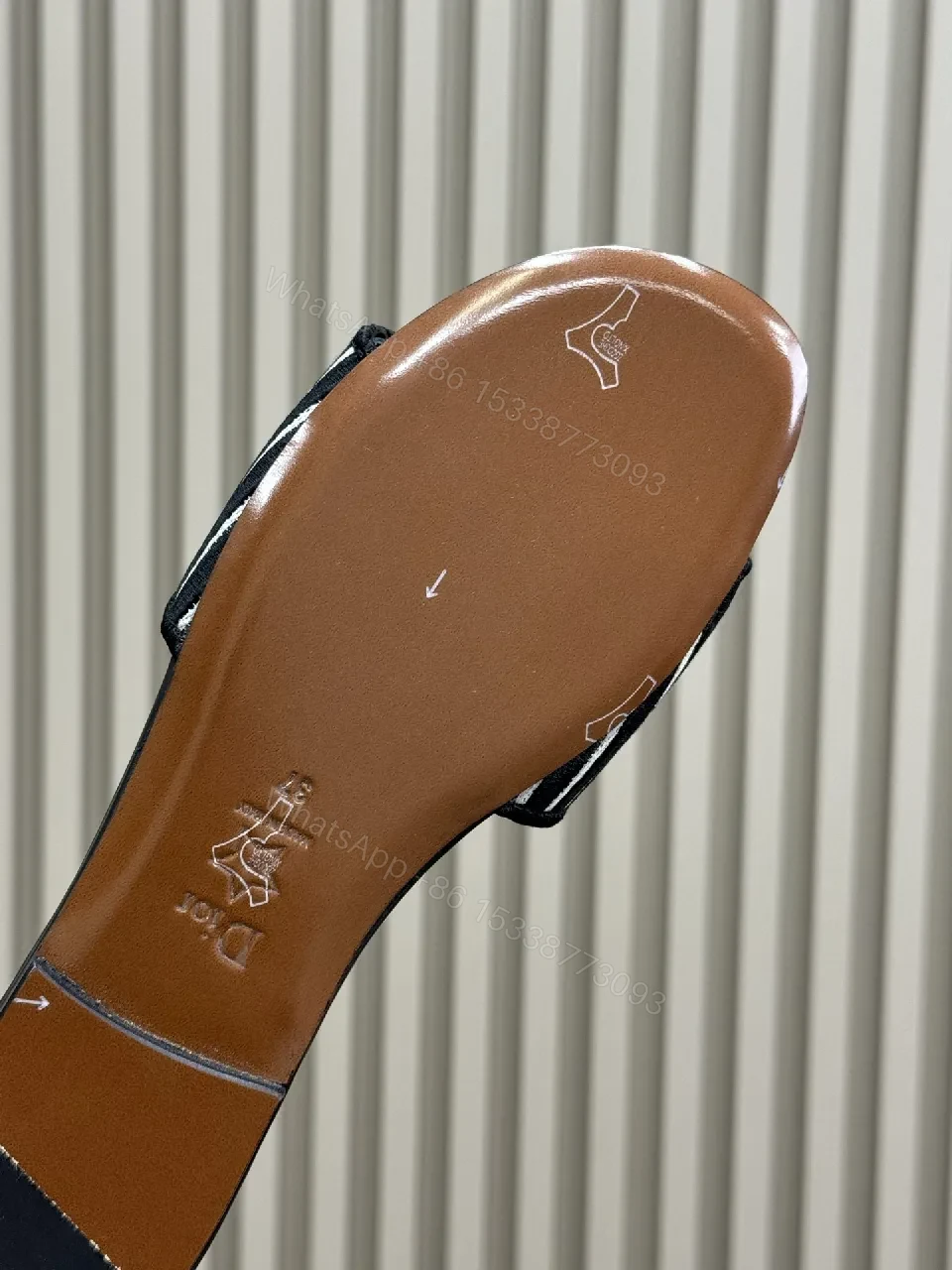 View 2 of Patterned Striped Slide: Elevated Comfort Slide