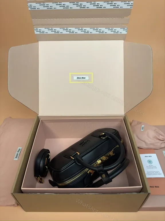 View 7 of Structured Black Leather Satchel â€” Modern, All-Day Chic, Miu Miu Inspired
