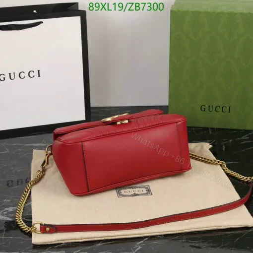 View 6 of Red Gucci Knockoff Leather Shoulder bag LMT982