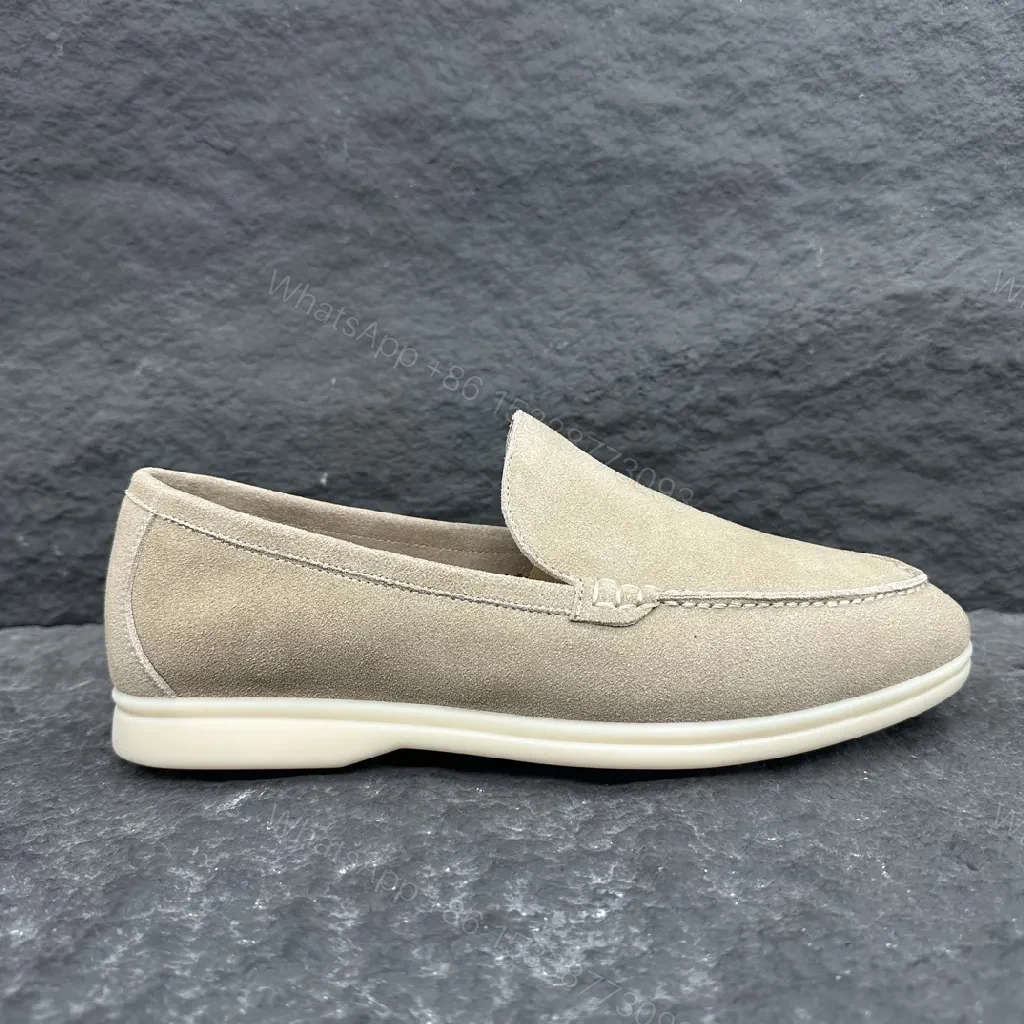 View 3 of Neutral Suede Slip-On Loafers: Supreme Comfort