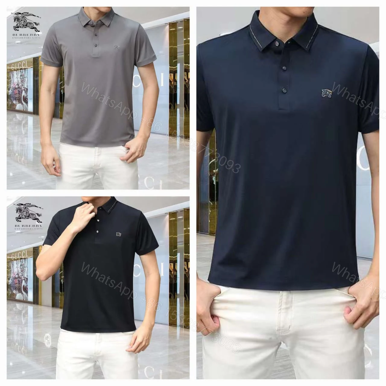 FIRST COPY BURBERRY IMPORTED LYCRA POLOS T-SHIRT — view 1