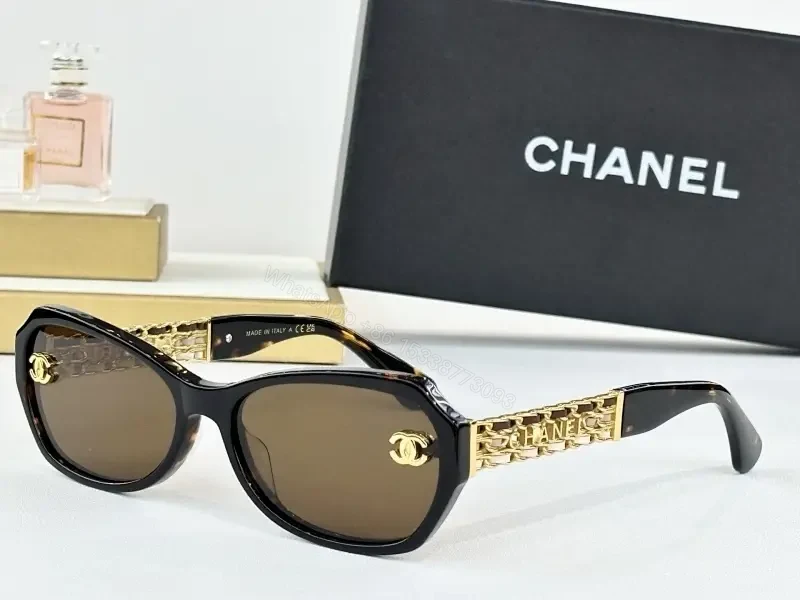 Black Acetate Sunglasses + Gold Chain Temples + Luxe Style + All-Day Comfort + Sunglasses — view 1