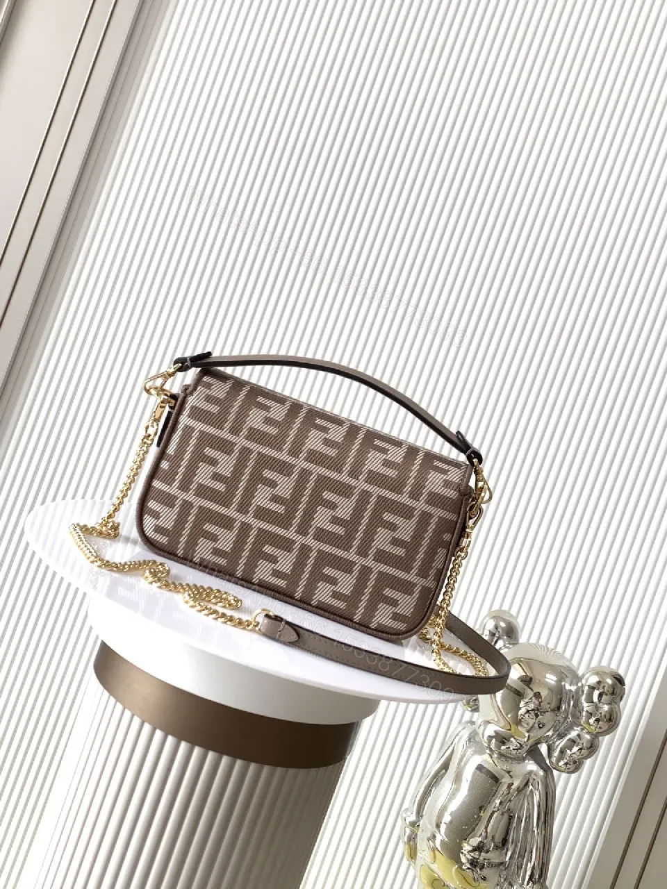 View 7 of Gold-Accented Monogram Crossbody Bag