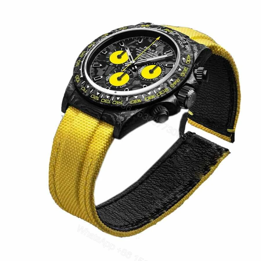 View 3 of Rolex Daytona Super Clone DiW NTPT Carbon 46490: Lemon Edition Forged Carbon Chronograph