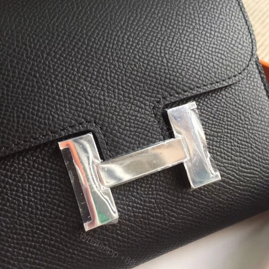 View 3 of Hermes Constance Slim Wallet Noir 12Cm