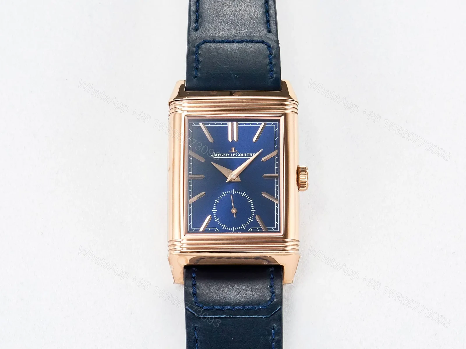 View 13 of Reverso Tribute Duoface Small Seconds RG MGF Best Edition Blue Dial on Blue Leather Strap A854A