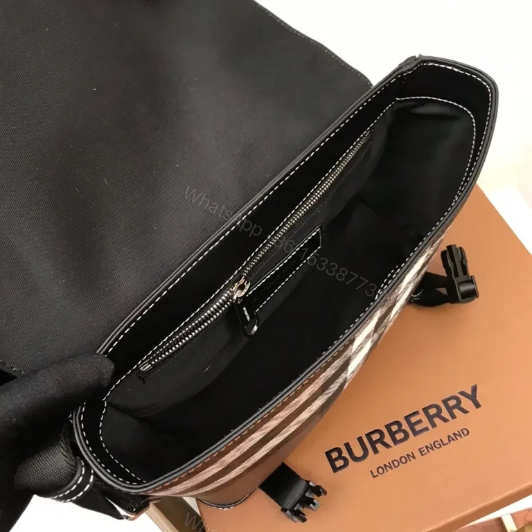 View 4 of Structured Plaid Messenger: Premium Crossbody with Signature Organization