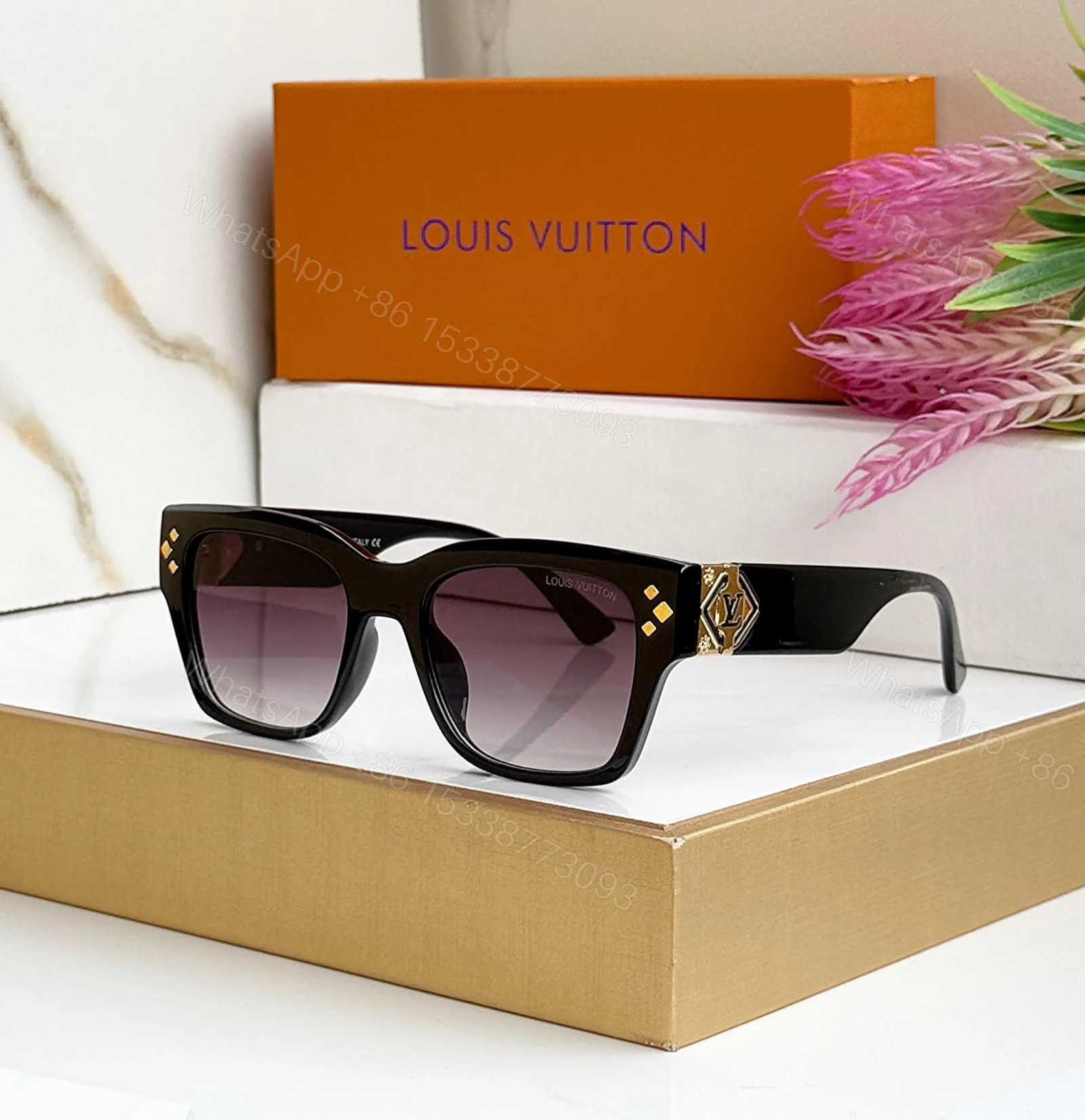 View 2 of Louis Vuitton Square Brown Gradient Sunglasses