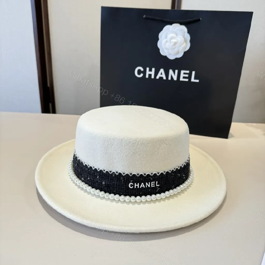 View 7 of White Wool Fedora with Pearl Detail, Couture-Style Fedora, One-Size