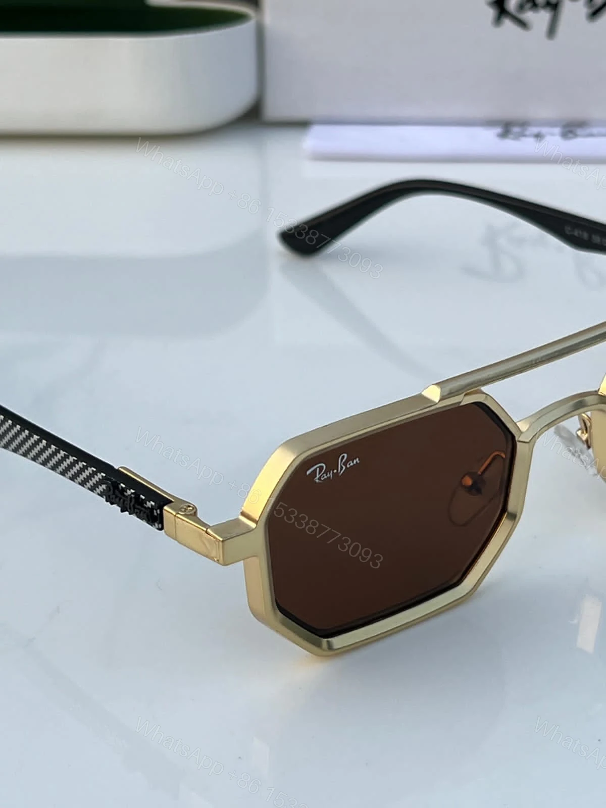 View 5 of Ray-Ban Octagon Sunglasses Gold-Black Brown