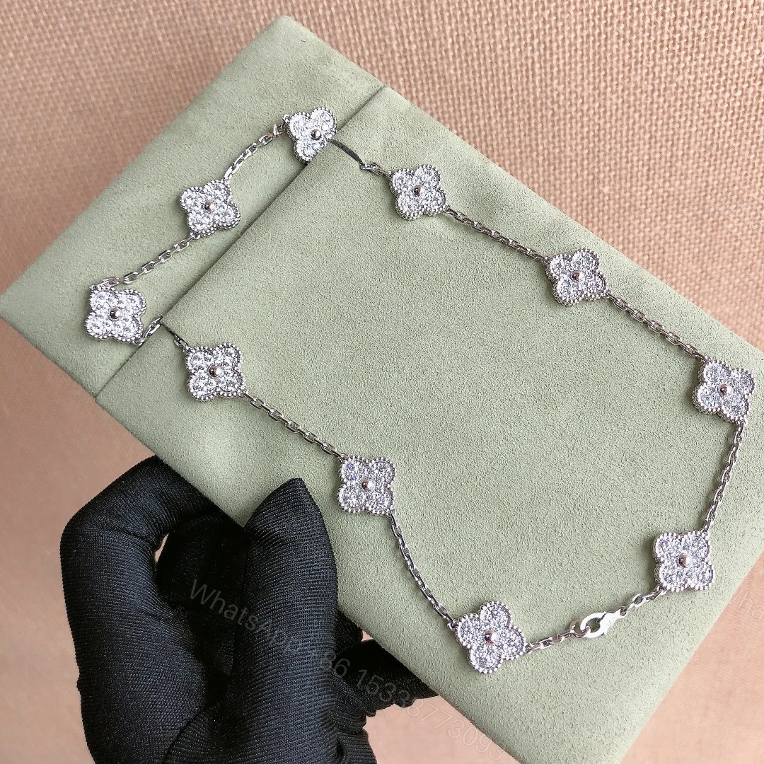 View 2 of Van Cleef & Arpels Vintage Alhambra Necklace Full Diamonds