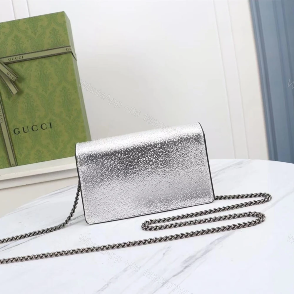 View 5 of Gucci Women Dionysus Super Mini Crossbody Bag Silver 16Cm 476432 1TRBN 8173