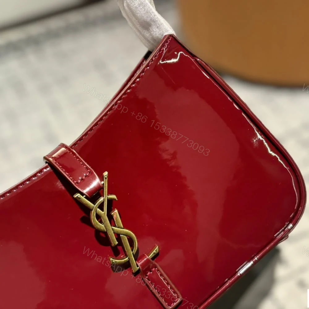View 4 of Saint Laurent Le 5 A 7 Patent Hobo Bag In Shiny Wine Red 25Cm