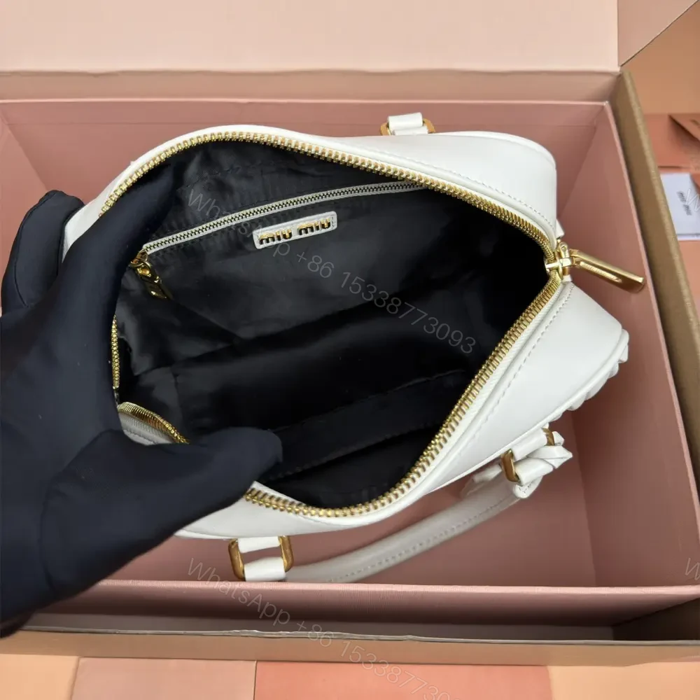 View 6 of 高仿miumiu*Arcadie系列5BB124小羊皮單肩包白色大號免檢版