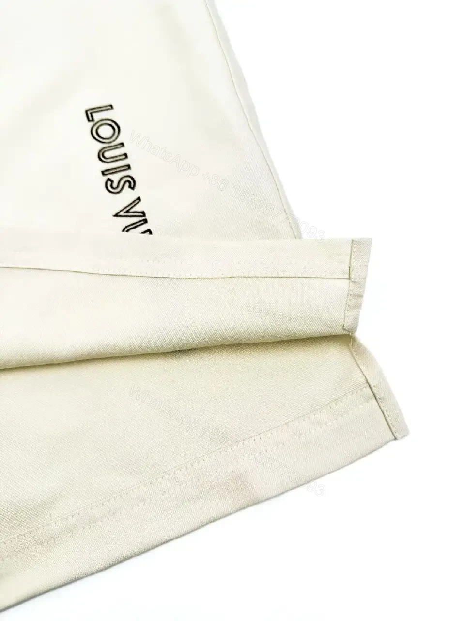 View 9 of Cream/off-white Western-Style Shirt with Chest Pocket and Brown Accents