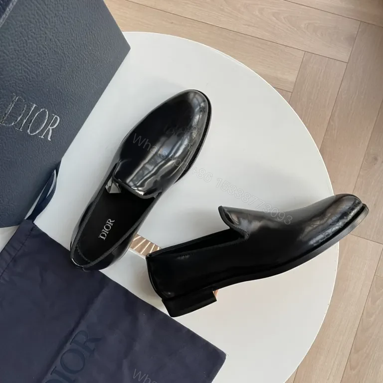 View 3 of Glossy Patent Leather Slip-Ons: Dior Signature Loafers