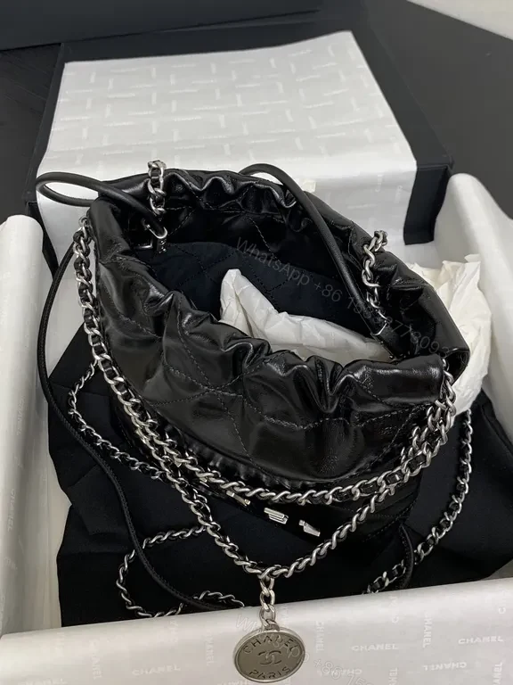 View 6 of Chanel-Inspired Chain-Handled Quilted Leather Bag